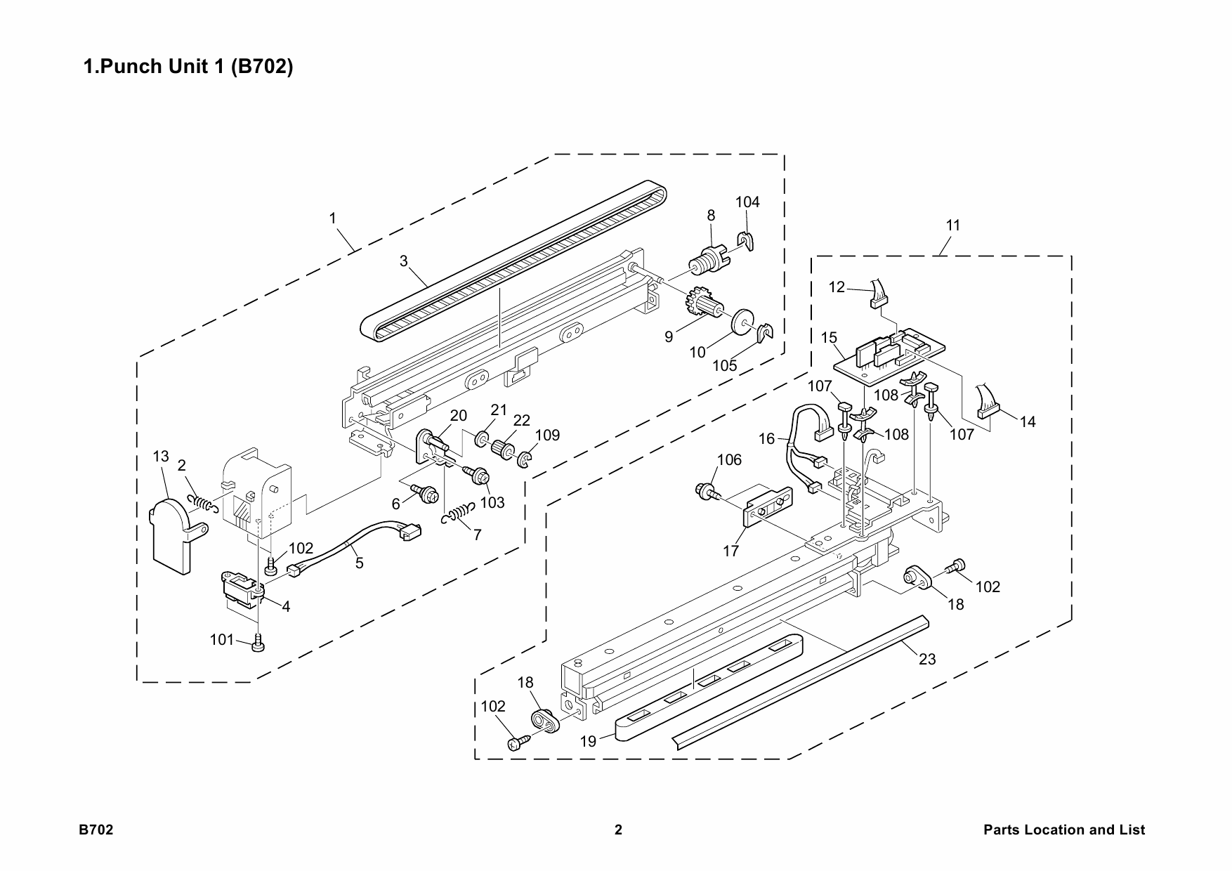 RICOH Options B702 PUNCH-UNIT-TYPE-3260 Parts Catalog PDF download-2